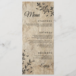 Boda botánico vintage Menú de cena