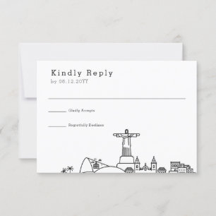 Boda Brasileña   RSVP de Silueta Estilizada
