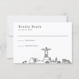 Boda Brasileña | RSVP de Silueta Urbana Estilizada