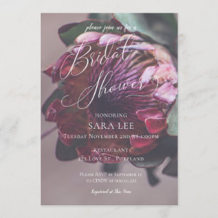 Boda Bridal Shower Invitación a protea Purple