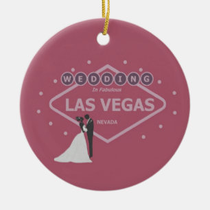Boda Bride & Groom En El Ornamento De Las Vegas