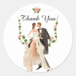 Boda Bride & Groom Gracias Pegatinas