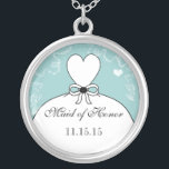 Boda Bridesmaid Keepsake Gracias Collar<br><div class="desc">Collares de sake Elija Plata o Plata Estridente</div>