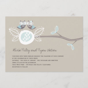 Boda Brown Lechuzas En Una Extravagante Invitación