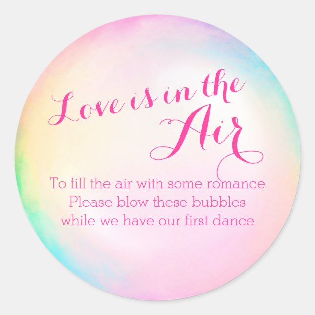 Boda Burbujas Etiqueta de pegatinas de botella (Anverso)