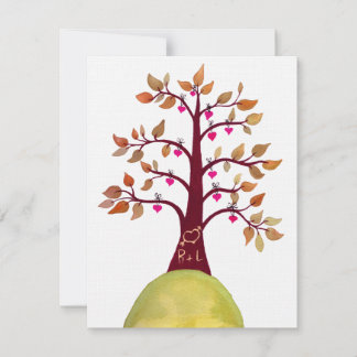 Boda Cae Invitación de tallado de árbol del corazó