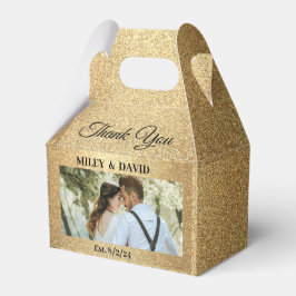 Boda Caja de Favor Gable - Purpurina de oro