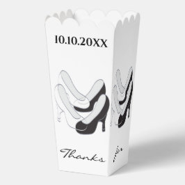 Boda Cajas de favoritos de color negro y blanco