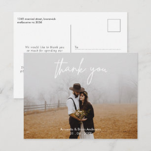 Boda Caligrafía Blanca Gracias Postales Fotográfic