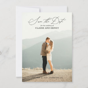 Boda caligráfica Guardar la tarjeta de fecha