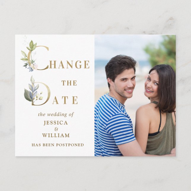 Boda cambia la Invitación de la foto elegante de f (Anverso)