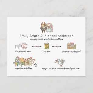 Boda caprichosa Timeline Doodle Invitaciones de ar