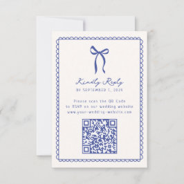 Boda caprichoso de mano azul código QR Rsvp