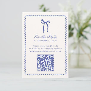 Boda caprichoso de mano azul código QR Rsvp