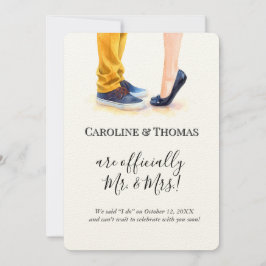 Boda casual Invitación Ilustracion de pareja