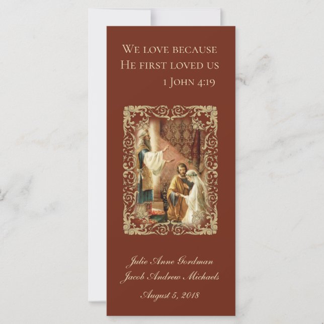 Boda católica favorece la escritura novia Groom (Anverso)