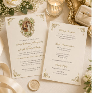 Boda Católica Invitación de Nupcias Misa 
