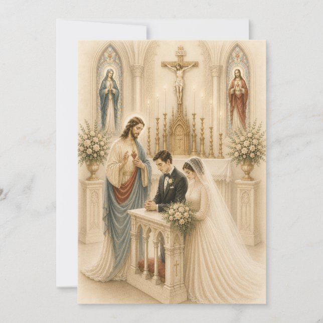 Boda católica tradicional en el altar (Anverso)