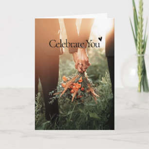 Boda celebra tu tarjeta de felicitación doblada