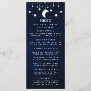Boda celeste Moon Stars Lights Menu