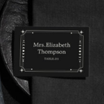 Boda Celeste Negro Nombrar tarjetas de identificac