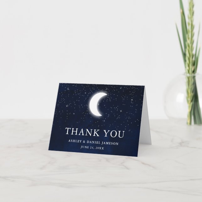 Boda Celestial Cielo Luna Estrellas Nota (Anverso)
