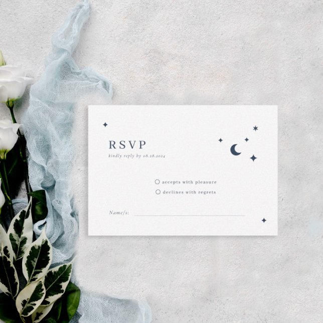 Boda Celestial clásico Luna y Estrellas RSVP (Subido por el creador)