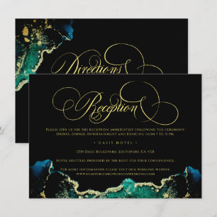 Boda Celestial de la recepción de oro verde negro