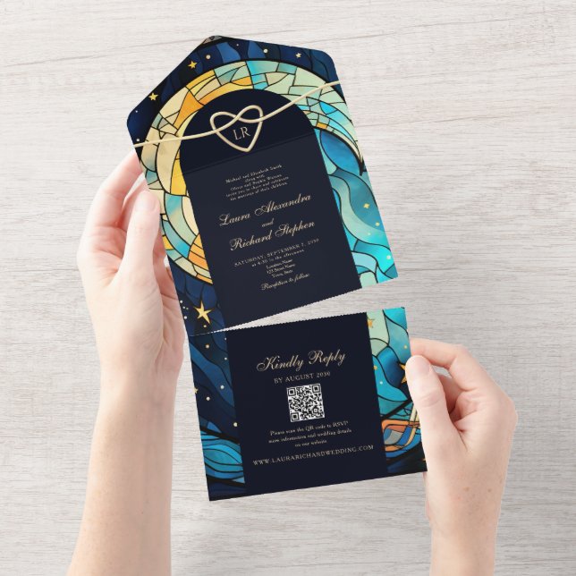 Boda Celestial Místico En Una Invitación (desgarro)