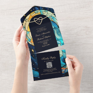 Boda Celestial Místico En Una Invitación