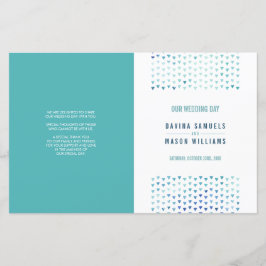 BODA CEREMONIA PROGRAMA boho patrón azul