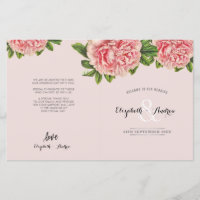 BODA CEREMONIA PROGRAMA PELIGRO floral rosa