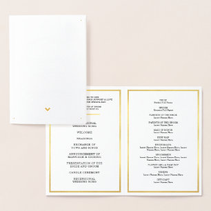 BODA CEREMONY PROGRAMA corazón sencillo y elegante