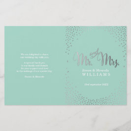 BODA CEREMONY PROGRAMA mini menta de confeti de pl