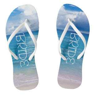 Boda Chanclas Nombre de la Novia Océano Azul