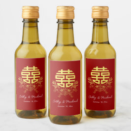 Boda chino de flor de doble felicidad de círculo