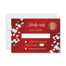 Boda chino de White Cherry Blossom Red RSVP