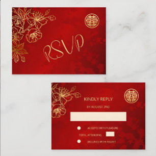 Boda chino Floral Red RSVP
