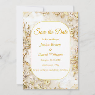 Boda Clásica De Bloom Dorada Ahorra La Tarjeta De