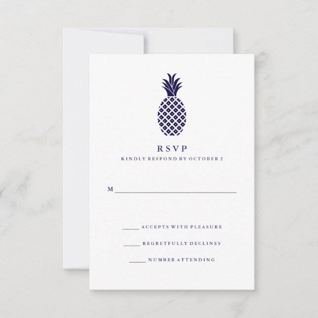 Boda clásica de piña de la marina RSVP (Anverso)