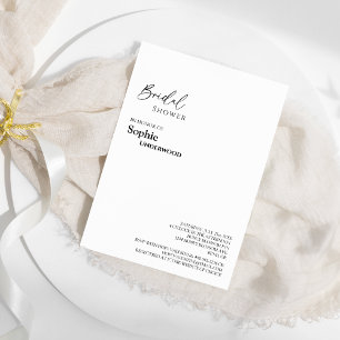 Boda clásico moderno Invitación a ducha de novia