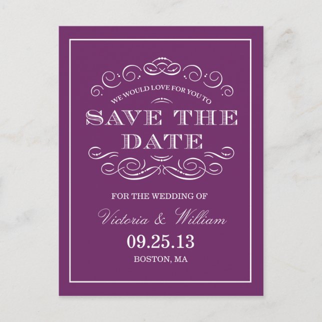BODA CLASSY | GUARDAR EL ANUNCIO DE FECHA (Anverso)