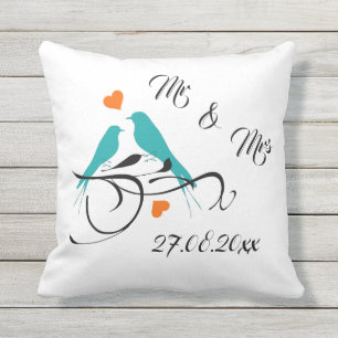 Boda Cojín decorativo Sr. & Sra.