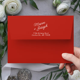 Boda con Arco Dibujado a Mano Retro Rojo y Blanco