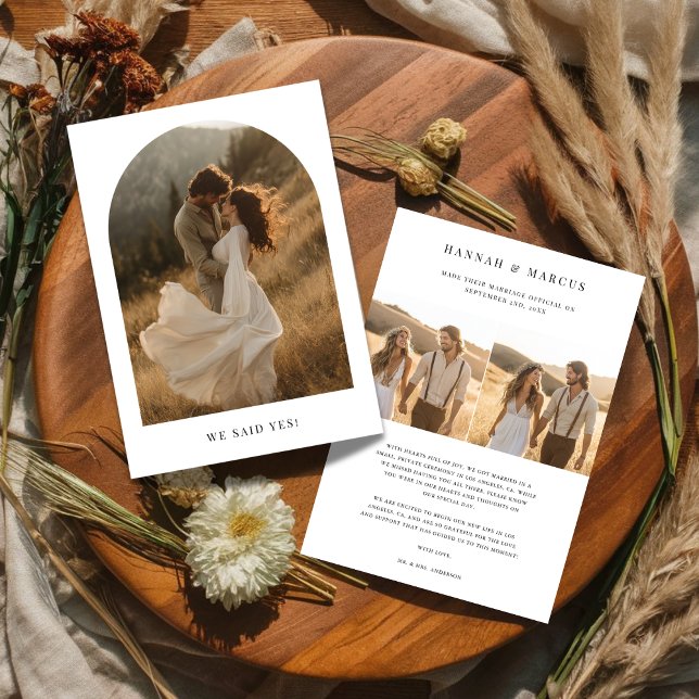 Boda con arco rústico Nos dijimos Sí anuncio de bo (Subido por el creador)