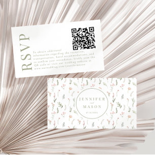Boda con flores silvestres rosadas RSVP Tarjetas d