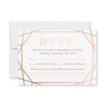 Boda con forma de diamante geométrico moderno RSVP