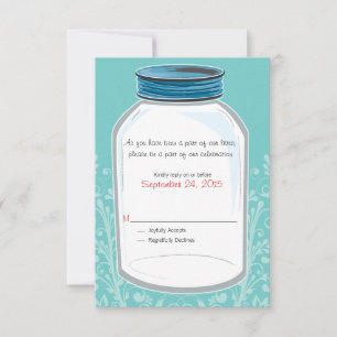 Boda con frasco de Mason caprichoso RSVP