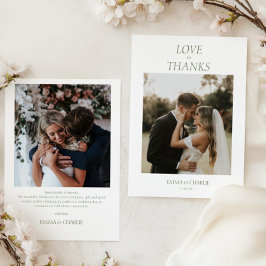 Boda con guión de amor y agradecimiento de 2 fotos