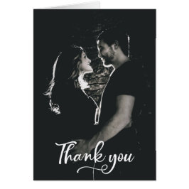 Boda con letras a mano moderna Gracias tarjeta